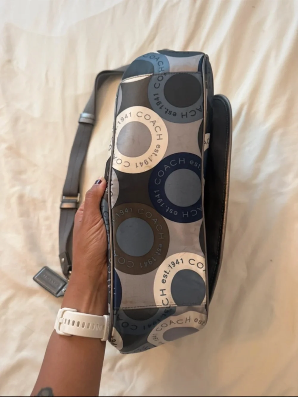 Coach | Signature Snaphead Blue Multifunction Baby Diaper Messenger Bag